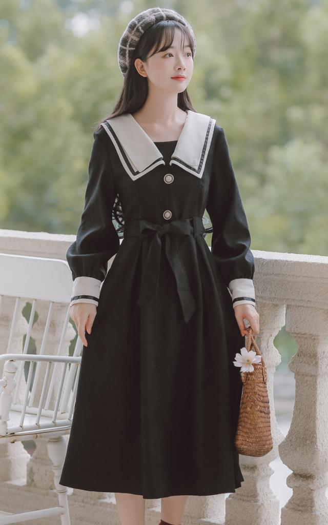 ワンピース シック 襟付き ヴィンテージ ヴィンテージファッション 襟