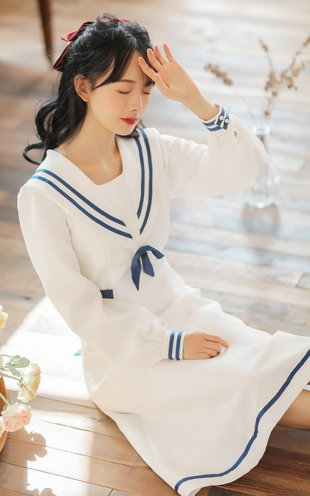 ワンピース フレア フレアスカート 半袖 袖あり セーラー服 コスプレ