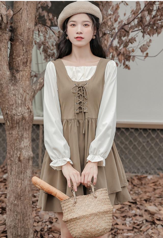 ワンピース フレア フレアスカート リボン 秋 秋ファッション フレンチ かわいい 大人可愛い きれいめ シンプル カジュアル 大人 上品 おしゃれ お洒落 かっこいい レトロ アジアン エスニック エキゾチック 大人可愛い 大人女子 こなれ感 ラフ キュート ガーリー ルーズ ワンピース フレア フレアスカート リボン 秋 秋ファッション フレンチ