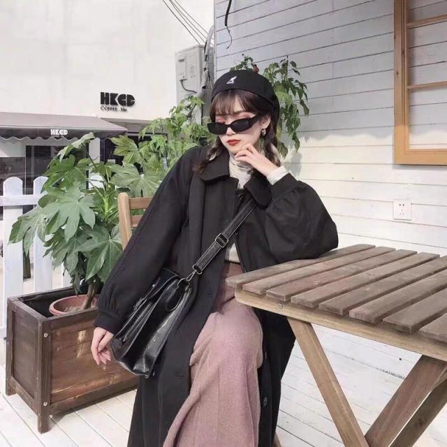 アウター コート ロング丈 袖あり 長袖 ワイド 前開き ポリエステル