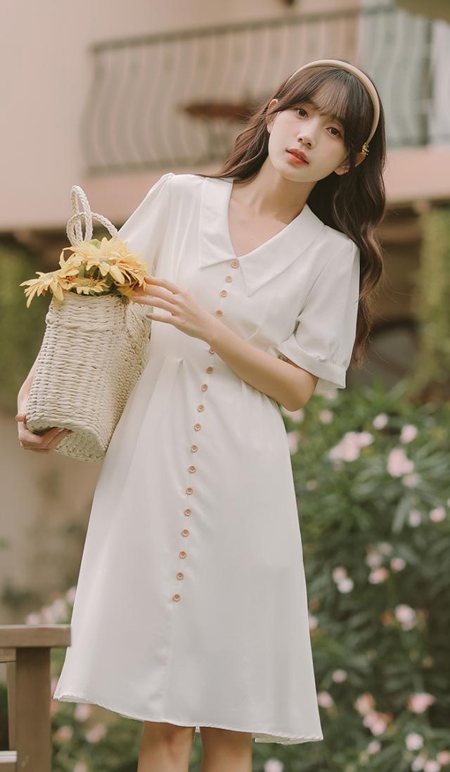 ワンピース ロング ヴィンテージ ファッション 襟付き ボタン 半袖 袖あり かわいい 大人可愛い きれいめ シンプル カジュアル 大人 上品 おしゃれ お洒落 かっこいい レトロ アジアン エスニック エキゾチック 大人可愛い 大人女子 こなれ感 ラフ キュート ガーリー ルーズ ワンピース ロング ヴィンテージ ファッション 襟付き ボタン 半袖 袖