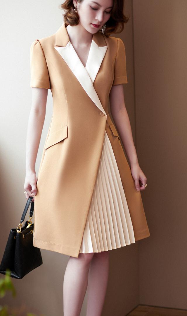 秋冬 アセテート ワンピース スカート ワンピース プリーツスカート