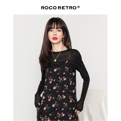 秋 スリム セーター トップス アウター セーター プルオーバー ミディアム丈 袖あり 長袖 ラウンドネック 襟なし スリム 細身 レギュラー ハイウエスト 編み込み 伸縮性 薄手 異素材MIX 大人可愛い シンプル 大人 おしゃれ レトロ 大人女子 メンズライク キュート 無地 秋