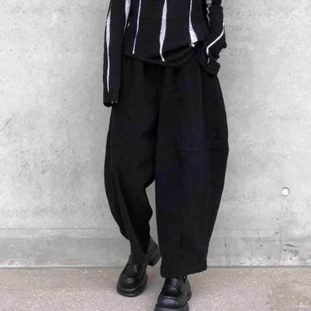 秋冬 ウエストゴム ドレープパンツ ボトムス パンツ ズボン ハーレムパンツ ロング丈 ドレープ ふわふわ ハイウエスト 前開き ウエストゴム ストリート 厚手 異素材MIX 普通生地（秋冬用） かわいい 大人可愛い カジュアル 大人 お洒落 レトロ 大人女子 ラフ ラブリー ルーズ