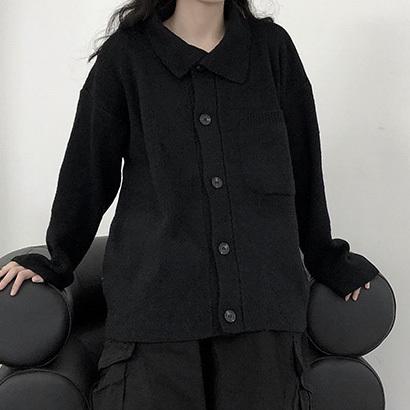 秋冬 セーター カーディガン トップス アウター セーター カーディガン ミディアム丈 袖あり 長袖 Vネック 襟付き ストレート シングルブレスト レギュラー もこもこ ポケット 前開き 編み込み 伸縮性 ルーズウエスト 薄手 異素材MIX 普通生地（秋冬用） かわいい カジュアル