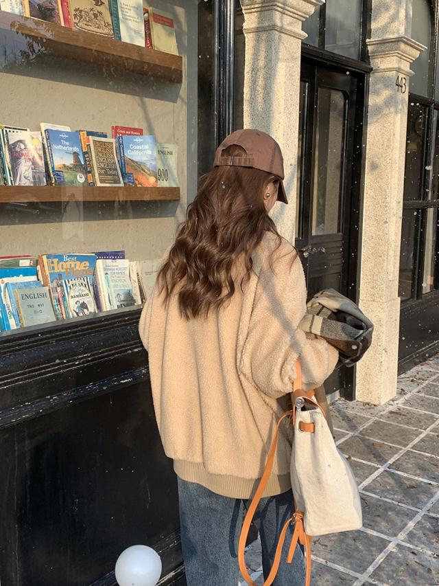 冬 トップス カーディガン トップス アウター カーディガン 上着 ミディアム丈 袖あり 長袖 ラグランスリーブ Vネック 襟付き シングルブレスト ルーズ もこもこ 前開き 伸縮性 ボタン ルーズウエスト 厚手 異素材MIX 普通生地（秋冬用） 大人可愛い カジュアル お洒落