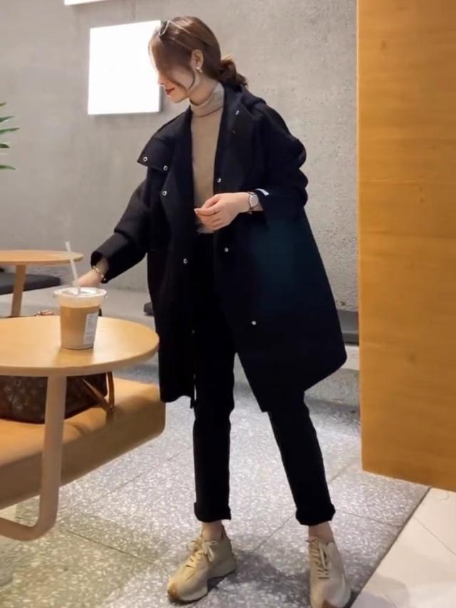 アウター コート 上着 膝上 袖あり 長袖 ドロップショルダー ワイド