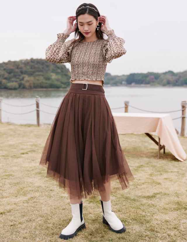 超人気の雑貨店 新品タグ付きVIVIENNETAM シルバーフレアスカートラメミモレ丈 スカート