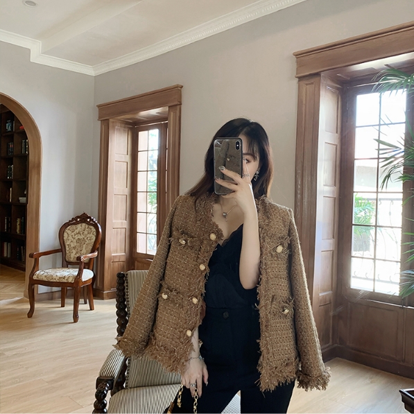 ジャケット ツイードジャケット ツイード 長袖 ラウンドネック ノーカラー ワイド 前開き 大人可愛い きれいめ シンプル カジュアル 大人 上品 おしゃれ 大人女子 こなれ感 エレガント 主役級 存在感 抜け感 チェック柄 謝恩会 結婚式 二次会 披露宴 20代 30代 40代 50代 60代