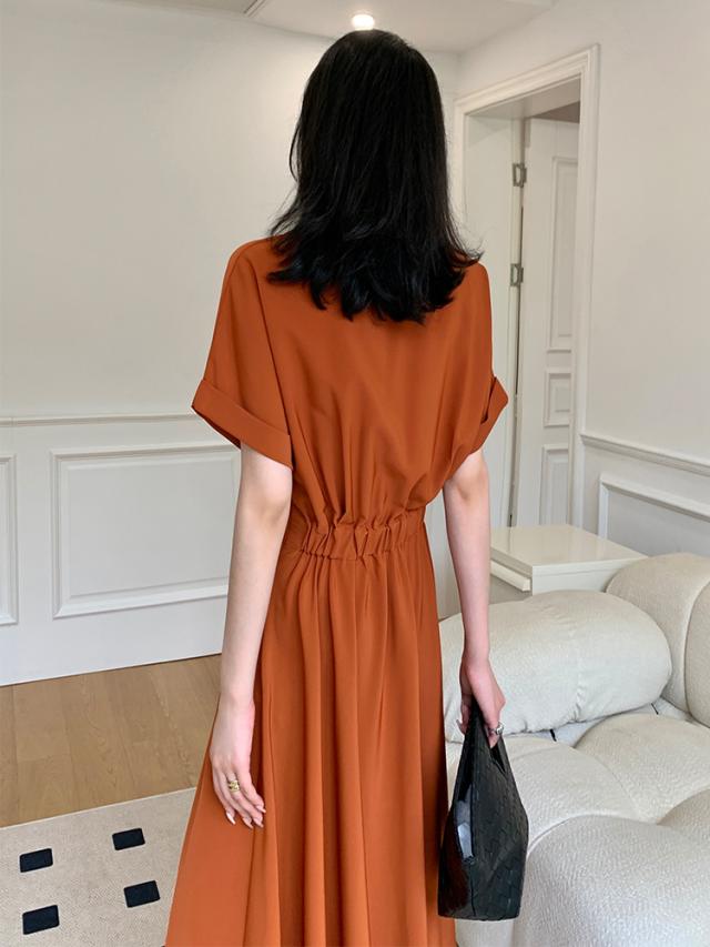 シャツワンピース ワンピース シャツ ブラウス 袖あり 半袖 5分袖 五分