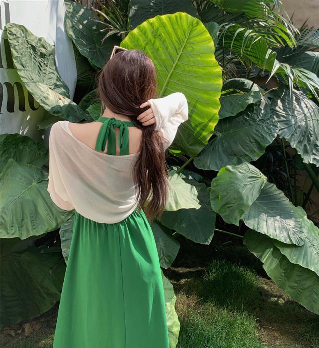 ツーピース セット カーディガン ショール ロング丈 袖なし キャミソール ドレス ワンピース 大人可愛い きれいめ 上品 おしゃれ お洒落 大人女子 キュート ガーリー フォーマル 春 夏 秋 10代 20代 30代 40代 レディース 用 オフィス OL デート お出かけ 休日 パーティー