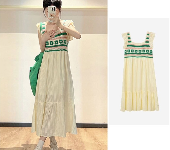 個性的 カジュアルワンピ ボヘミアンワンピース ワンピース ウエスト フレンチスリーブ Aライン スタイル スクエアネック かわいい 大人可愛い きれいめ シンプル カジュアル 大人 上品 おしゃれ お洒落 かっこいい レトロ エキゾチック 大人可愛い 大人女子 こなれ感 ラフの通販は 6,980円