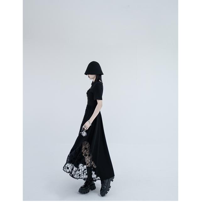 個性的 ワンピース レース使いワンピース ロング マキシ フレア 半袖 Aライン フレアスカート 大人可愛い シンプル カジュアル おしゃれ 大人女子 セクシー こなれ感 ラフ ルーズ 主役級 存在感 無地 春 夏 秋 10代 20代 30代 40代 50代 60代 レディース 女性用 デート 個性的 ワンピース レース使いワンピース ロング マキシ フレア 半袖 A