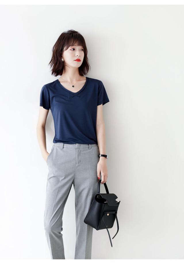 センタープレス ボトムス 細見 レディース タイト スリム 細見え 脚長