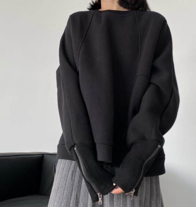 トップス プルオーバー トレーナー 長袖 萌袖 ラウンドネック