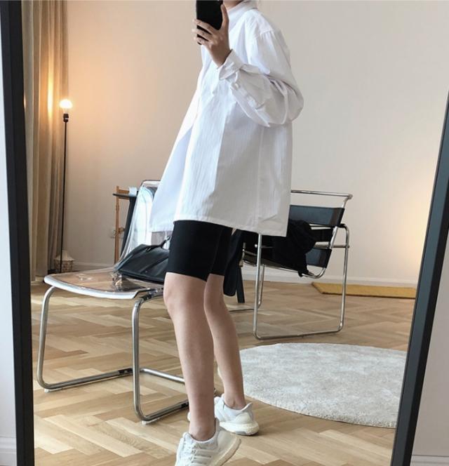 白シャツ 長袖 襟付き きれいめ シンプル カジュアル かっこいい