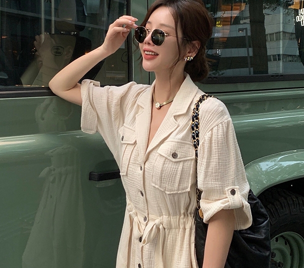 オールインワン ロング丈 半袖 襟付き リボン ウエストマーク ウエストリボン 大人可愛い シンプル カジュアル こなれ感 ラフ ガーリー 無地 春 夏 秋 デート お出かけ 休日 リゾート 旅行 普段使い 楽ちん 体系カバー ホワイト ブラック