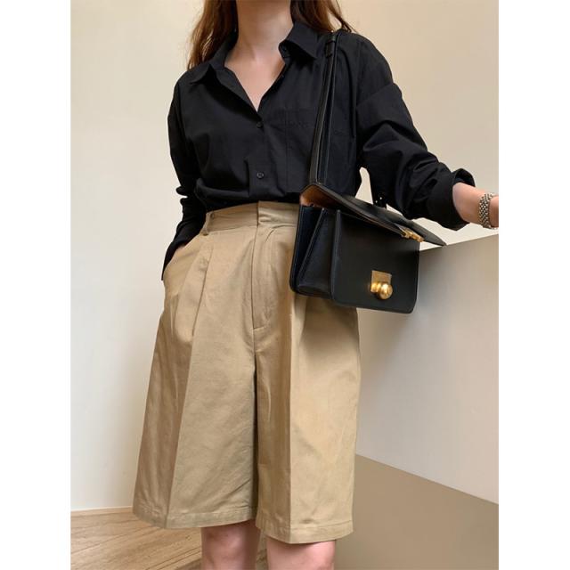 シャツ 長袖 襟付き 綿 シンプル カジュアル かっこいい こなれ感 ラフ