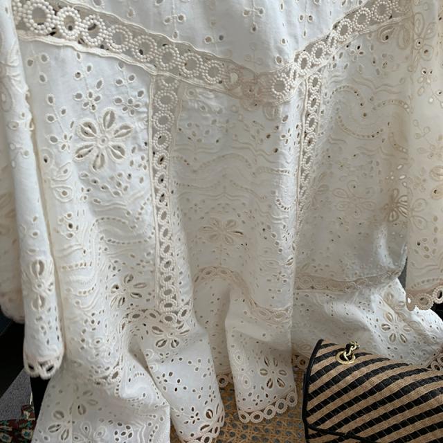 トップス ブラウス カットソー プルオーバー 白トップス 袖あり 5分袖