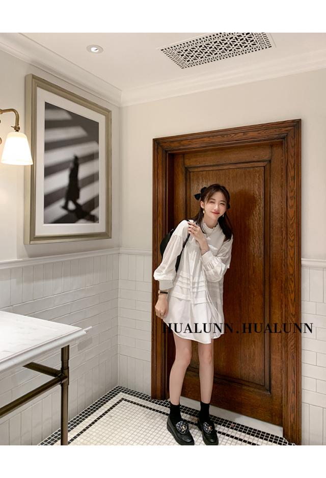 トップス ワンピース シャツ ブラウス プルオーバー チュニック 白