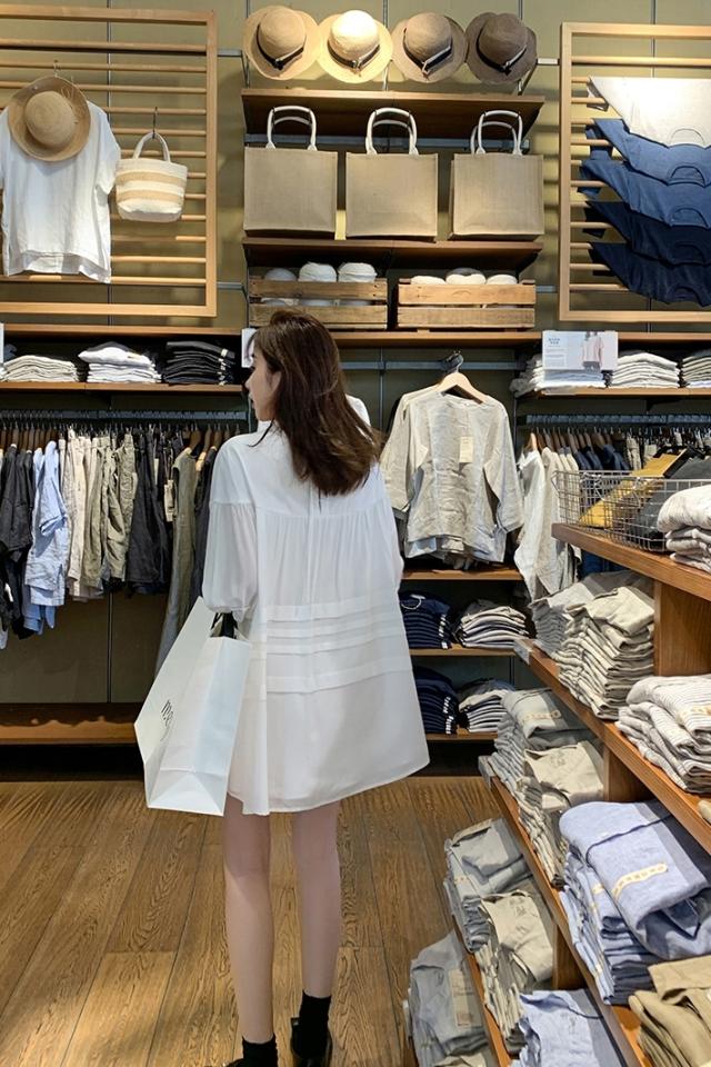 トップス ワンピース シャツ ブラウス プルオーバー チュニック 白