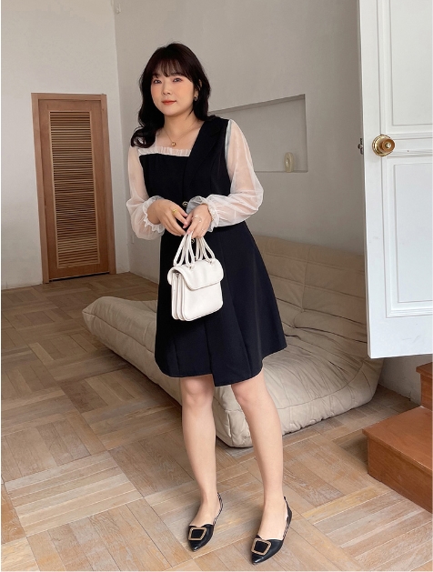 フェイクツーピース ワンピース ショート丈 膝上 袖あり 長袖 スクエアネック 襟なし Aライン レース 透け感 きれいめ シンプル 上品 お洒落 大人女子 こなれ感 ラブリー キュート 個性的 抜け感 無地 春 秋 誕生日 謝恩会 二次会 10代 20代 30代 レディース 女性用 ママ フェイクツーピース ワンピース ショート丈 膝上 袖あり 長袖 スクエア