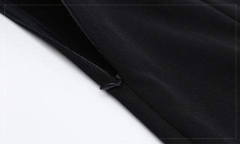 フェイクツーピース ワンピース ショート丈 膝上 袖あり 長袖 スクエア