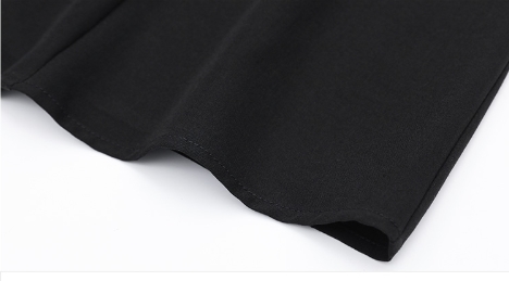 フェイクツーピース ワンピース ショート丈 膝上 袖あり 長袖 スクエア