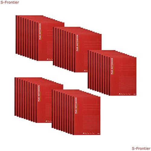 PLUS ノート A4 (1号) レッド 50冊 NO-204AS 76-713 ×50 A4・40枚・A罫(7mm幅)の通販は