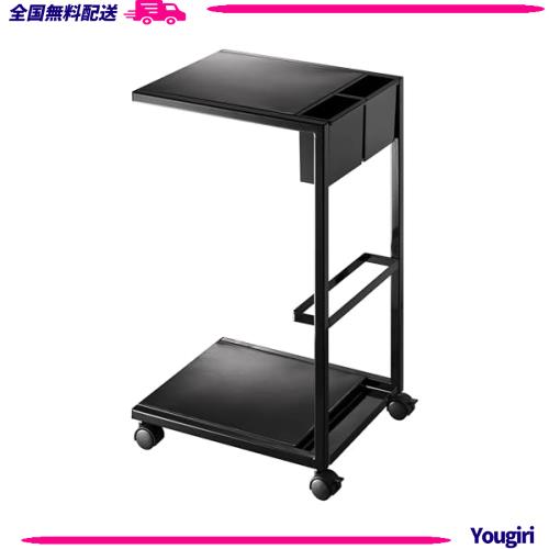 山崎実業(Yamazaki) サイドテーブル ワゴン ブラック 約W27.5×D32×H55cm タワー tower キャスター付き マガジンラック 小物入れ 7156