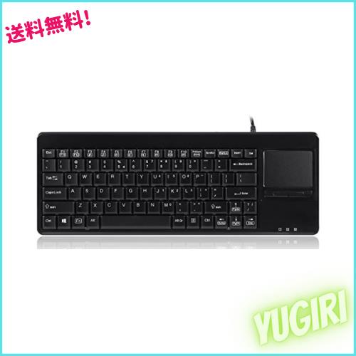 Perixx ペリックス PERIBOARD-515HPLUS キーボード タッチパッド搭載 有線 USBハブ２個付 サイズ：370x138x23mm 19インチラック対応 業務