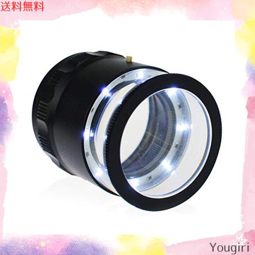 GAIN EXPRESS スケールルーぺ 倍率 10X 拡大鏡 LEDライト/交換可能なレチクルスケール付き 切手 収集品 骨董品 コイン 紙幣 宝石鑑定用