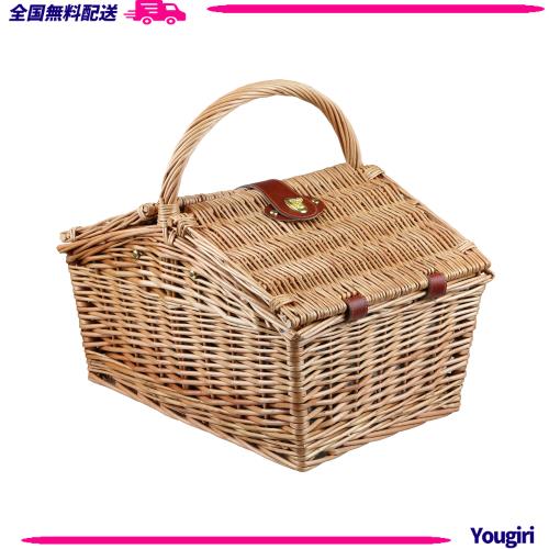 キャプテンスタッグ ピクニック バスケット ハウス UT-1002 ブラウン (約)幅45×奥行29×高さ25/38cm