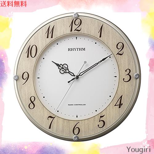 リズム(RHYTHM) 掛け時計 電波時計 静音 ライブリーナチュレ 木目仕上げ ф32.0×4.7cm 8MY506SR23