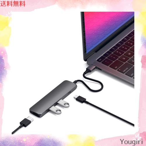 Satechi スリム アルミニウム Type-C マルチ アダプター 4K HDMI USB3.0 (スペースグレイ)の通販は