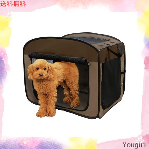 アイリスオーヤマ 犬 猫 ケージ 折りたたみ アウトドア 防災 ブラウン 小型犬用 幅67×奥行45.5×高さ56cm