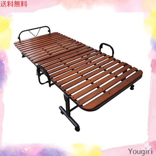 山善 折りたたみベッド すのこ シングル 耐荷重 90kg 布団干し機能