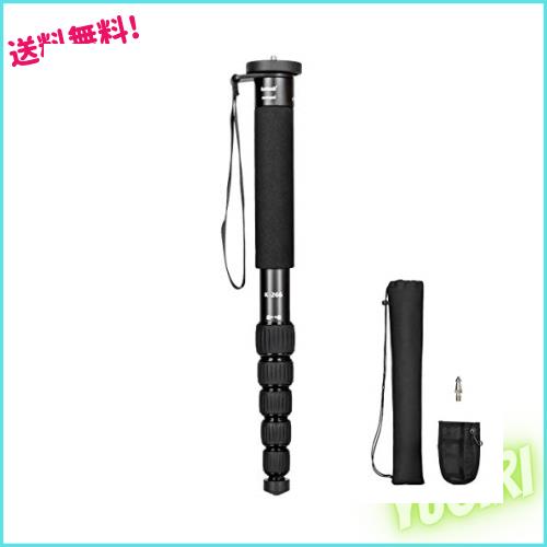 koolehaoda 6段アルミニウム合金一脚、ポータブル一脚、カメラ対応 折り畳み長さはわずか38cm、 耐荷重10 kg-（黒）の通販は