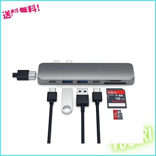 Satechi Type-C アルミニウム Proハブ 7-in-2 (スペースグレイ) 多機能USB-Cポート 40Gbs PD, 4K HDMI, USB-A, micro/SDスロット (MacBooの通販は