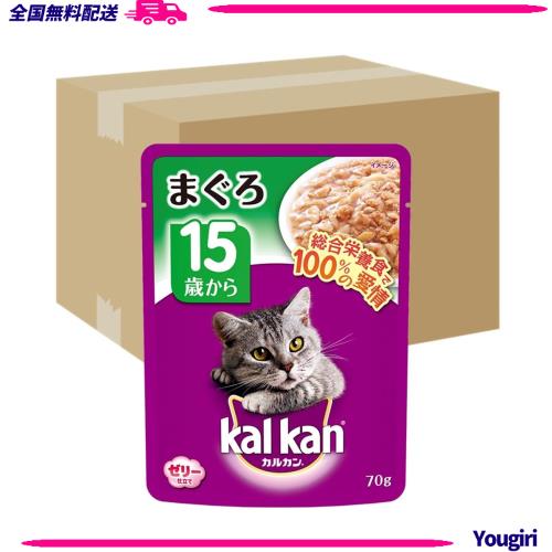 カルカン パウチ 15歳から まぐろ キャットフード 高齢猫用 70g×160 (ケース販売) 12,976円