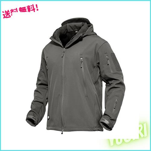 [MAGCOMSEN] ソフトシェルジャケットメンズ 防風 アノラック ミリタリー ジャケット 登山 アウター 軽量 スキー 春秋冬 バイク用 グレー