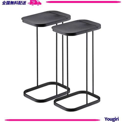 山崎実業(Yamazaki) (YAMAZAKI) ゴミ箱 2個セット ゴミ袋ホルダー ふた付き 分別 スリム キッチン ルーチェ ブラック 7553 2SET