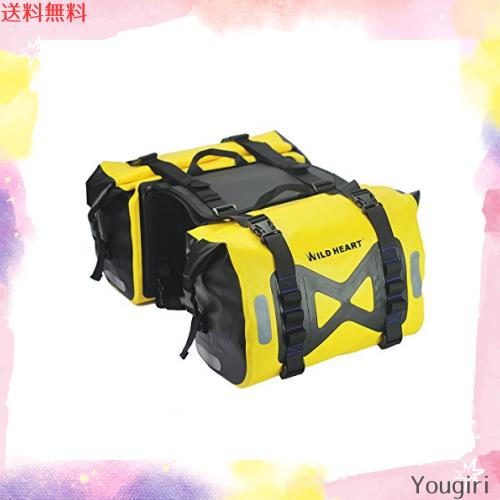 WILD HEART 防水 バッグ オートバイ サドルバッグ 50 L タンク バッグ モーター サイド バッグ ワンサイズ イェローの通販は 16,952円