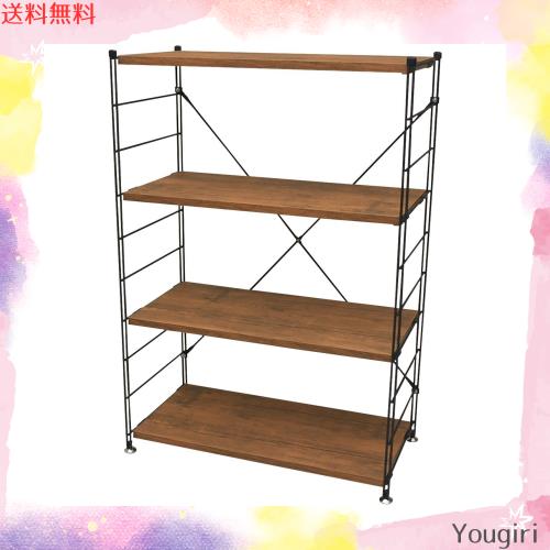 【スピード発送】山善(YAMAZEN) ウッドシェルフ 4段 アンティーク ブラ 商品情報_ウッドシェルフ(4段） | 山善の商品情報サイト