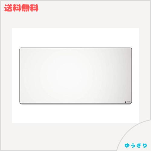 Glorious グロリアス 布製 ゲーミングマウスパッド ほつれ防止スティッチエッジ 滑り止めラバー 洗える 61x122cm 厚さ3mm マウスパッド白