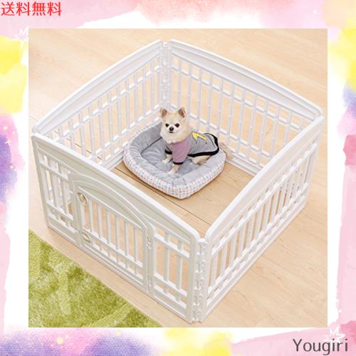 アイリスオーヤマ ペットサークル 折りたたみ ホワイト/ベージュ 小型犬用 幅91.5×奥行91.5×高さ60cm 6,379円