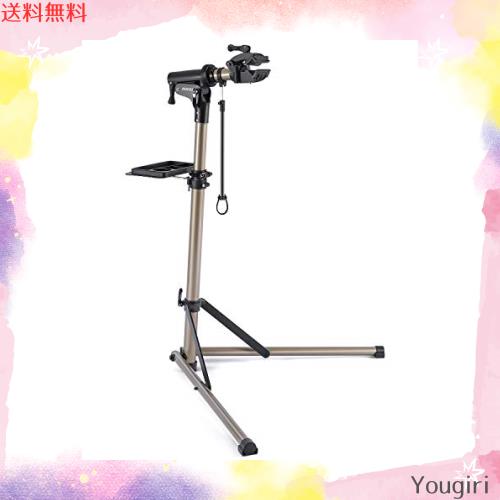 CXWXC 自転車 メンテナンススタンド 安定感 高さ調節 角度調節 ワークスタンド 折りたたみ式 工具トレー付 軽量 コンパクト 収納、持ち運