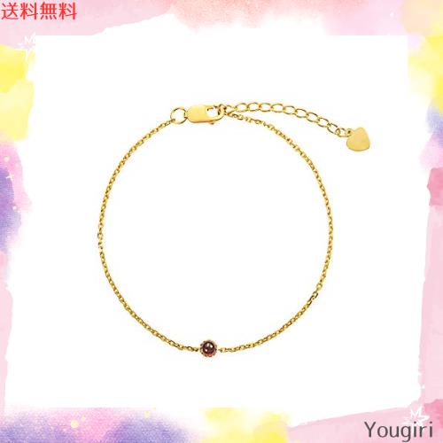 FANCIME K18 ゴールド ブレスレット 天然 ガーネット レディース 1月 誕生石 18金 ラッピング付き 母の日 クリスマス 誕生日 記念日 プレ