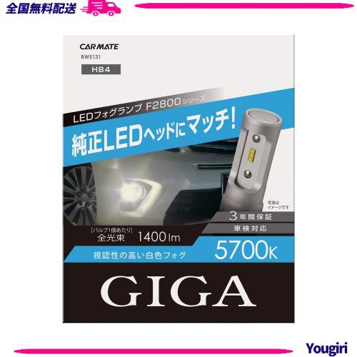 カーメイト(CARMATE) 車用 LED フォグランプ GIGA F2800シリーズ HB4 5700K 純正ヘッドライトと同等色 1400lm 車検対応 BW5131