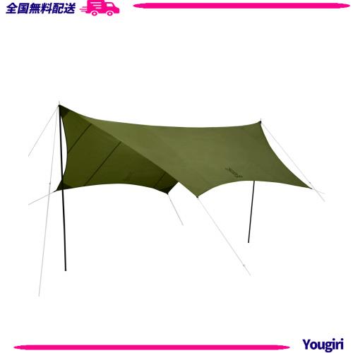 DOD(ディーオーディー) いつかのタープ はじめてでも扱いやすい ベーシックな ヘキサタープ waterproof カーキ Medium オールインワン 延